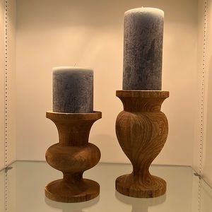Pottery Barn Wooden Candle Holders